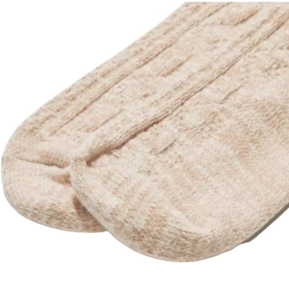 Pudus New oatmeal cable knit above knee sweater socks size 6-9 - Picture 5 of 12